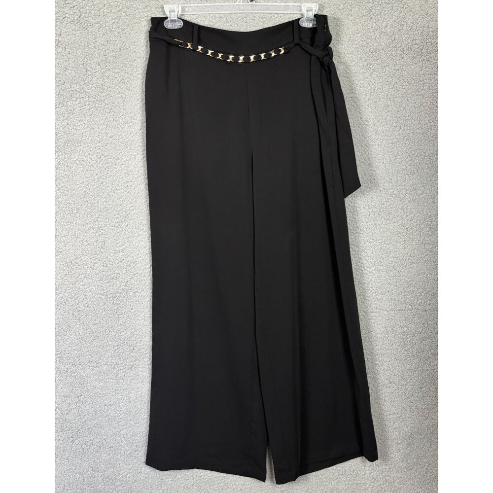 I.N.C. Women's Black Wide-Leg Dress Pants Chain Belt Size 16 New Without Tag's.